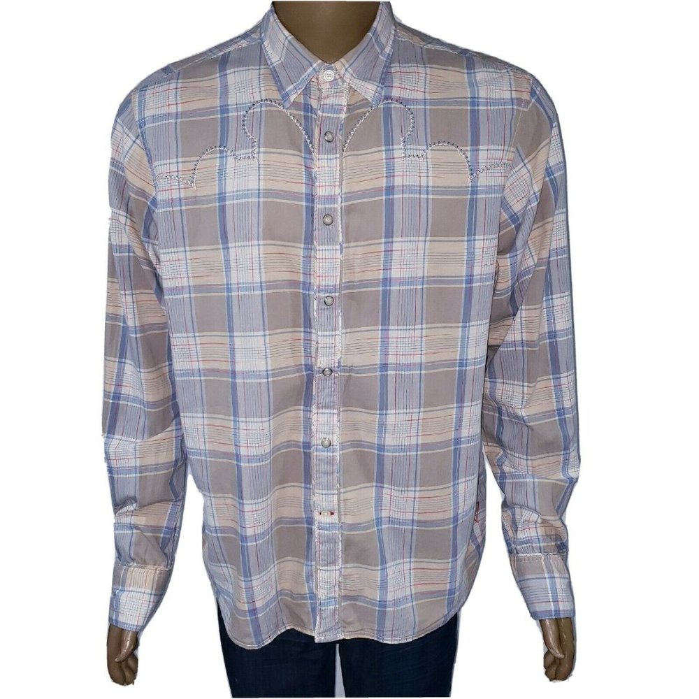 Guess Mens XXL Western Pearl Snap Shirt